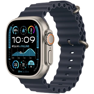 Apple Watch Ultra 2 2024 GPS + Cellular 49mm Natural Titanium Case with Navy Ocean Band