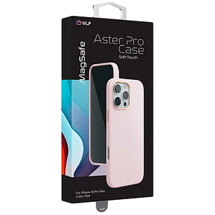 Чехол защитный VLP Aster Pro Case с MagSafe для iPhone 16 Pro Max, розовый