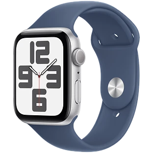 Apple Watch SE 2 (2024) GPS 44mm Silver Aluminium Case with Denim Sport Band - S/M