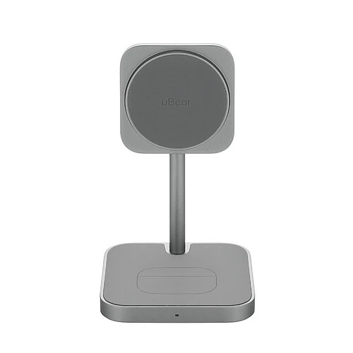 Беспроводное зарядное устройство uBear Evoke, 3-в-1, MagSafe совместимое, Qi2, цвет: серый
