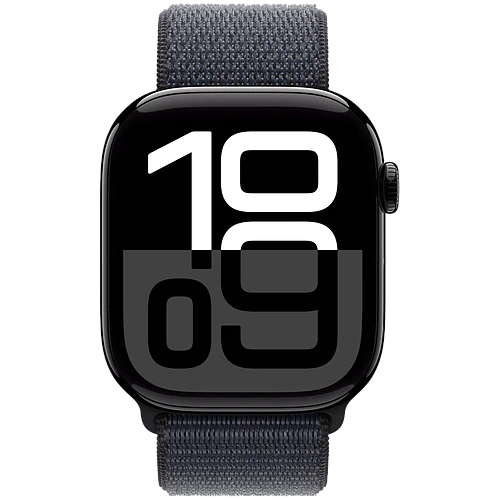 Apple Watch Series 10 GPS 46mm Jet Black Aluminum Case with Ink Sport Loop