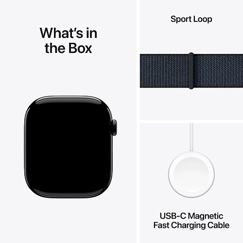 Apple Watch Series 10 GPS 46mm Jet Black Aluminum Case with Ink Sport Loop