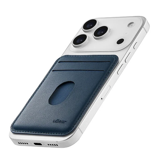 Магнитный кардхолдер uBear Split, эко-кожа, тёмно-синий