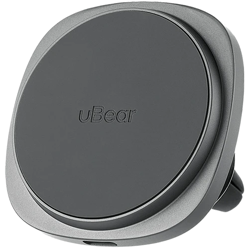 Беспроводное автомобильное зарядное устройство uBear Way, совместимое с Qi2 и MagSafe, c креплением на автомобильную решетку