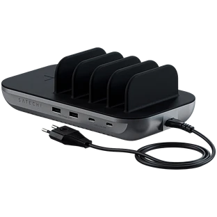 Зарядная станция Satechi Dock5 Multi-Device Charging Station with Wireless Charging. Цвет: серый кос