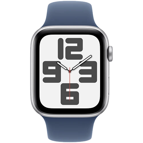 Apple Watch SE 2 (2024) GPS 44mm Silver Aluminium Case with Denim Sport Band - S/M