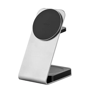 Беспроводное зарядное устройство uBear Level Ultra, 25Вт, с поддержкой MagSafe, Qi2, серебристый