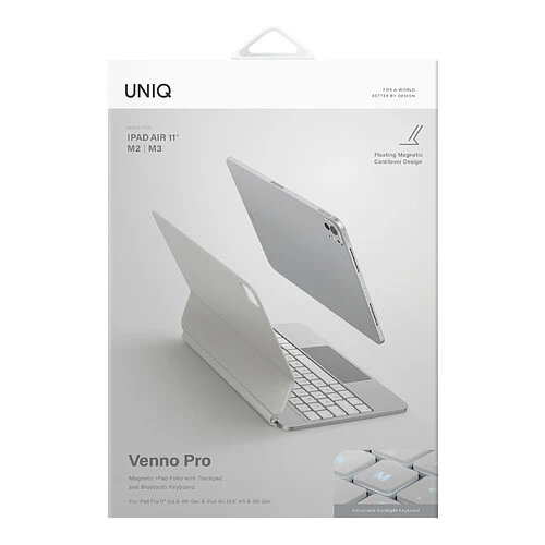 Чехол-клавиатура UNIQ Venno Pro для iPad Pro 11" (2022/21) & iPad Air 11"|10.9" (2025/24 | 2022/20), Белая