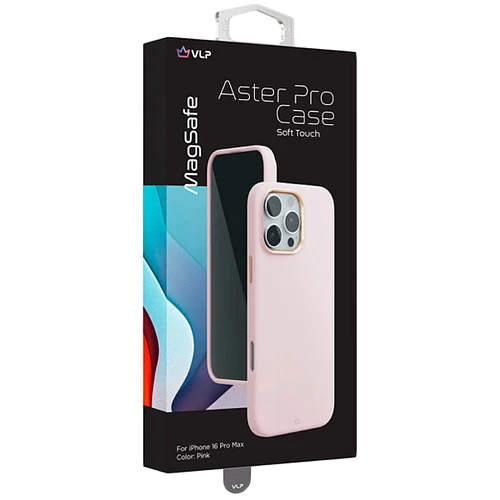 Чехол защитный VLP Aster Pro Case с MagSafe для iPhone 16 Pro Max, розовый