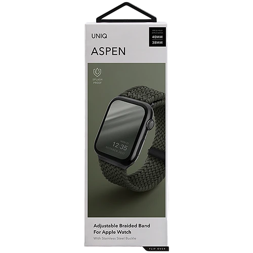 Ремешок Uniq для Apple Watch 42/41/40 mm ASPEN Strap Braided Green