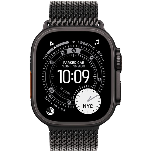 Apple Watch Ultra 3, GPS + Cellular, 49mm, Black Titanium Case with Black Titanium Milanese Loop - M