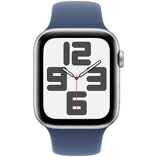 Apple Watch SE 2 (2024) GPS 44mm Silver Aluminium Case with Denim Sport Band - S/M