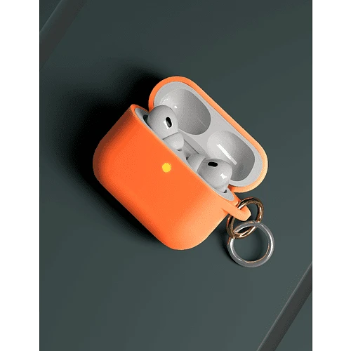 Чехол силиконовый VLP Charm Case для AirPods Pro 3, оранжевый
