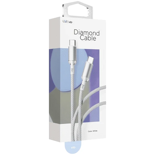 Дата-кабель VLP Diamond Cable USB C - USB C, 1.2м, белый