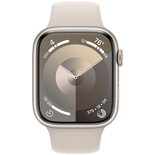 Apple Watch Series 9 GPS, 45 мм, корпус - сияющая звезда, спортивный силиконовый ремешок цвета сияющая звезда M/L 