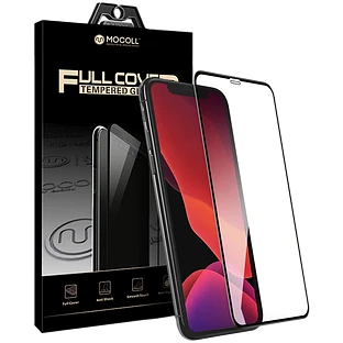 Защитное стекло MOCOLL полноразмерное 2.5D для iPhone 12 Pro Max 6 7' Черное (Серия Rhinoceros)