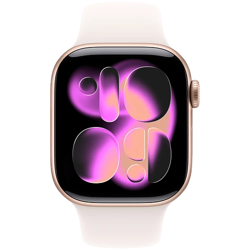 Apple Watch Series 11, GPS, 46mm, Rose Gold Aluminium Case with Light Blush Sport Band - M/L