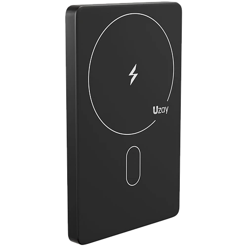 Аккумулятор внешний Uzay Slim Powerbank 5000 mAh, 3A, USB-C, Lightning, черный
