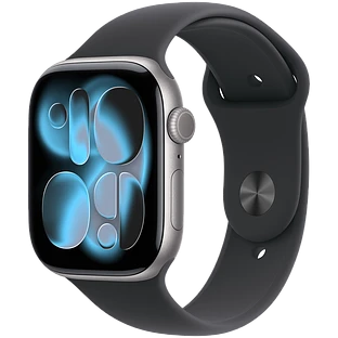 Apple Watch Series 11, GPS, 46mm, Space Grey Aluminium Case with Black Sport Band - S/M