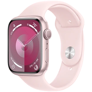 Apple Watch Series 9 GPS, 45 мм, корпус - розовый, спортивный ремешок розового цвета M/L