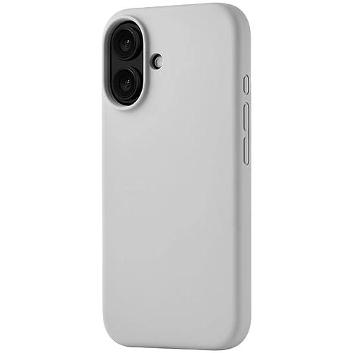 Чехол защитный uBear Touch Mag Case iPhone 16,силикон,софт-тач, светло-серый