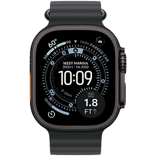 Apple Watch Ultra 3, GPS + Cellular, 49mm, Black Titanium Case with Black Ocean Band - One Size