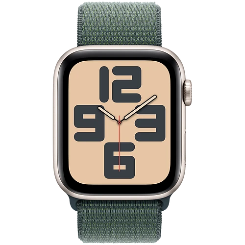 Apple Watch SE 2 (2024) GPS 40mm Starlight Aluminium Case with Lake Green Sport Loop Band