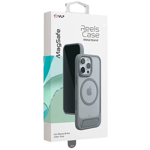 Чехол защитный VLP Reels Case с MagSafe для iPhone 16 Pro, серый