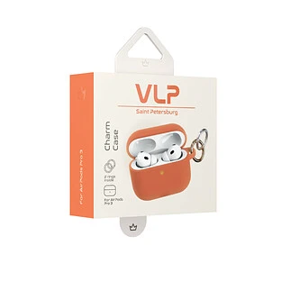 Чехол силиконовый VLP Charm Case для AirPods Pro 3, оранжевый