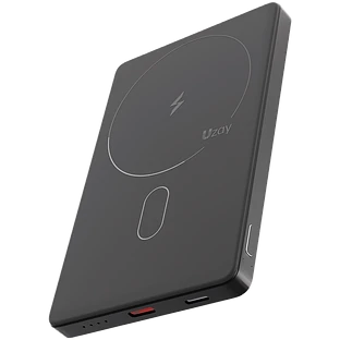 Аккумулятор внешний Uzay Slim Powerbank 5000 mAh, 3A, USB-C, Lightning, черный