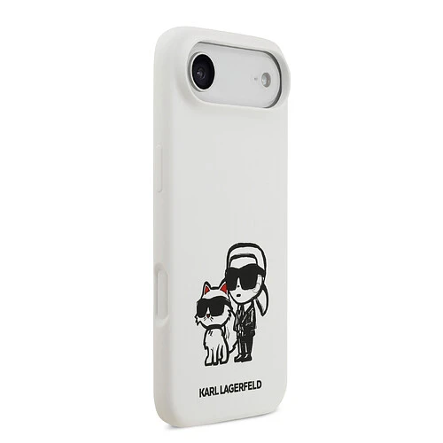 Чехол KARL LAGERFELD для iPhone Air Liquid Silicone Sketch Karl & Choupette Hard White (MagSafe)
