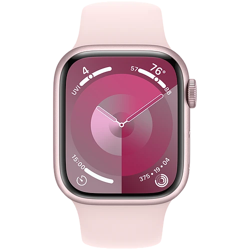 Apple Watch Series 9 GPS, 41 мм, корпус - розовый, спортивный ремешок розового цвета S/M