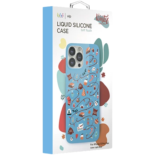 Чехол защитный ''vlp'' Art Collection для iPhone 13 ProMax  Winter  голубой