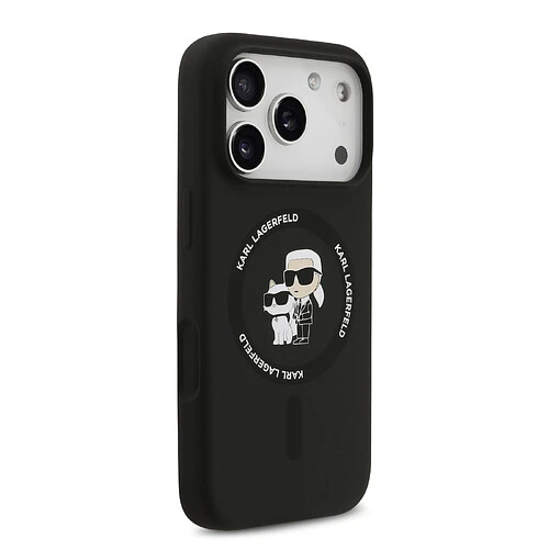Чехол KARL LAGERFELD для iPhone 17 Pro Max Liquid Silicone NFT Karl & Choupette Hard Black (MagSafe)