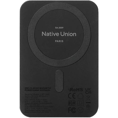Внешний аккумулятор NATIVE UNION (Re) Classic Power Bank Magnetic, 5000mAh, цвет: синий