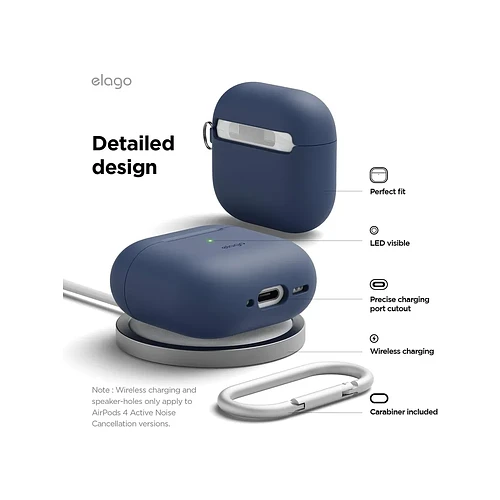 Elago для AirPods 4 чехол Silicone Hang case Jean Indigo