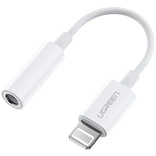 Переходник UGREEN Lightning to 3.5mm, с сертификацией MFI, белый