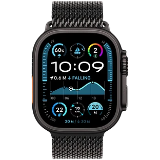 Apple Watch Ultra 2 2024 GPS + Cellular 49mm Black Titanium Case with Black Titanium Milanese Loop - L