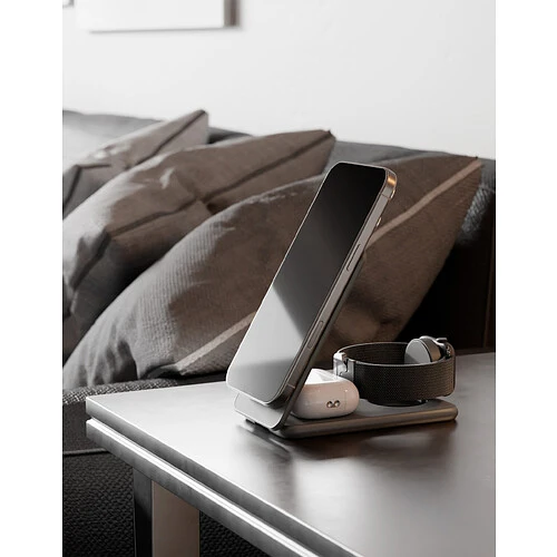 Беспроводное зарядное устройство VLP Alum Power Pro Qi2 для Apple, натуральный титан