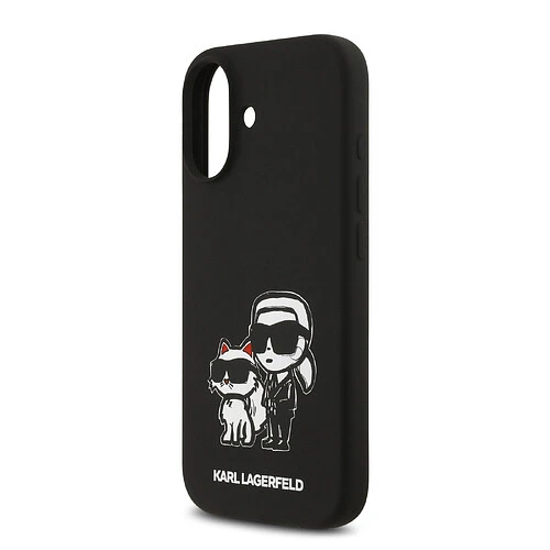 Чехол KARL LAGERFELD для iPhone 17 Liquid Silicone Sketch Karl & Choupette Hard Black (MagSafe)