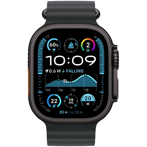 Apple Watch Ultra 2 2024 GPS + Cellular 49mm Black Titanium Case with Black Ocean Band