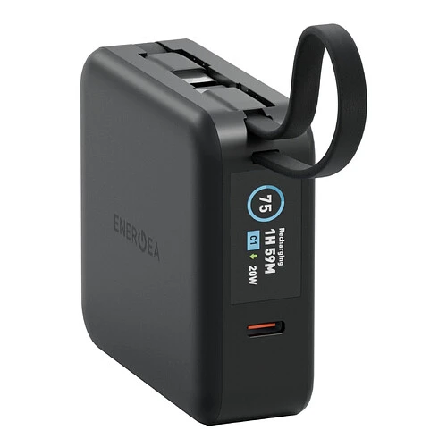 Аккумулятор внешний Energea MagPac MINI Plus, 10000 mAh Magnetic wireless 15W + С 20W +2 C cables and Display Black