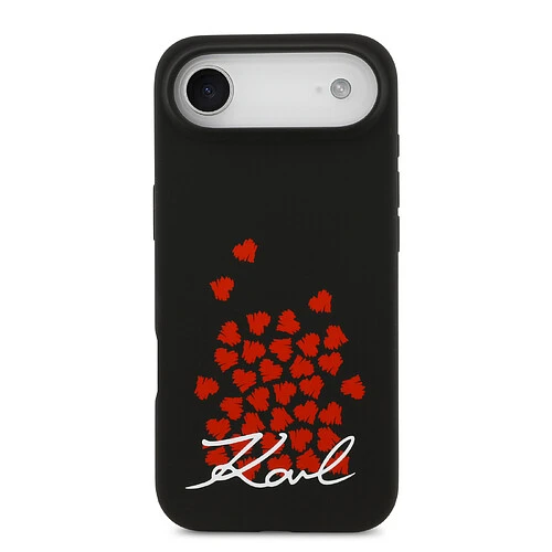 Чехол KARL LAGERFELD для iPhone Air Liquid Silicone Hearts Hard Black (MagSafe)