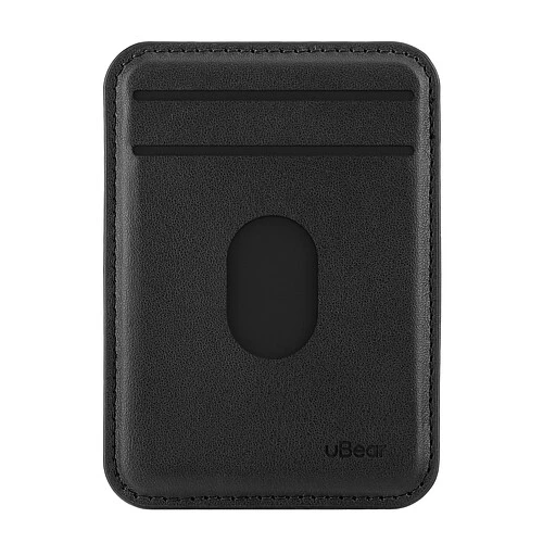 Магнитный кардхолдер uBear Split Find My, эко-кожа, черный