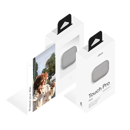 Чехол защитный для AirPods Pro 3 Touch Pro Case, 1,5 мм, PC, усиленный, серый