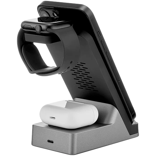 Беспроводное зарядное устройство 3в1 Rocket Stand, черный