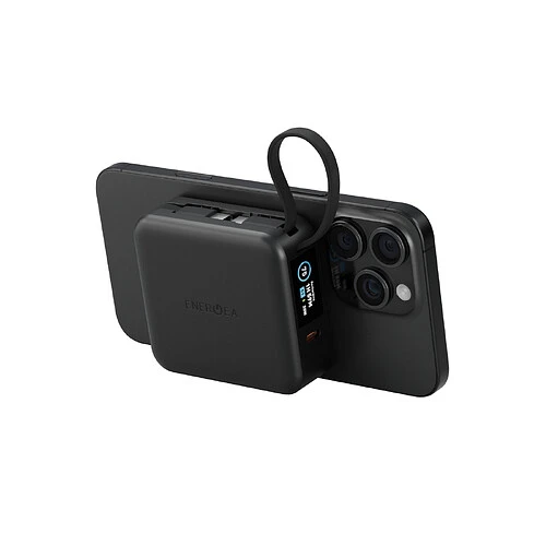 Аккумулятор внешний Energea MagPac MINI Plus, 10000 mAh Magnetic wireless 15W + С 20W +2 C cables and Display Black