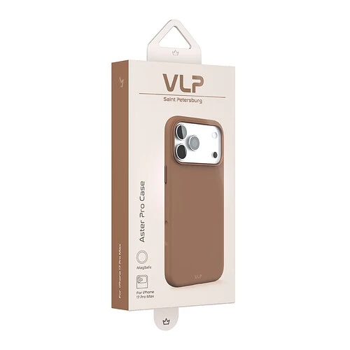 Чехол защитный VLP Aster Pro Case с MagSafe для iPhone 17 Pro Max, мокка