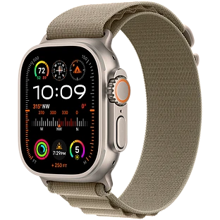 Apple Watch Ultra 2 2024 GPS + Cellular 49mm Natural Titanium Case with Olive Alpine Loop - S