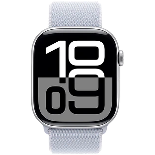 Apple Watch Series 10 GPS 42mm Silver Aluminum Case with Blue Cloud Sport Loop